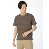 34キャメル | AIR SILKETE ボーダー柄 | TAKA-Q MEN