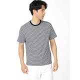 75紺 | AIR SILKETE ボーダー柄 | TAKA-Q MEN