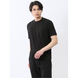 05黒 | 接触冷感 スロープネック半袖Tシャツ | TAKA-Q MEN