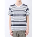 ポップコーンボーダー Vネック半袖Tシャツ | TAKA-Q MEN | 詳細画像18 