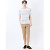 ポップコーンボーダー Vネック半袖Tシャツ | TAKA-Q MEN | 詳細画像5 