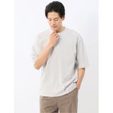 03ライトグレー | 綿100% ロゴ刺繍 クルーネック半袖Tシャツ | TAKA-Q MEN