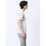 メッシュボーダー Vネック半袖Tシャツ | TAKA-Q MEN | 詳細画像15