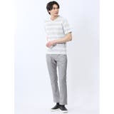 メッシュボーダー Vネック半袖Tシャツ | TAKA-Q MEN | 詳細画像16