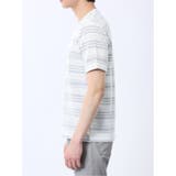 メッシュボーダー Vネック半袖Tシャツ | TAKA-Q MEN | 詳細画像18