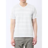 メッシュボーダー Vネック半袖Tシャツ | TAKA-Q MEN | 詳細画像6
