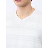 メッシュボーダー Vネック半袖Tシャツ | TAKA-Q MEN | 詳細画像9