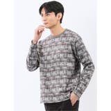 裏起毛チェック クルーネック長袖Tシャツ | TAKA-Q MEN | 詳細画像12
