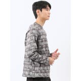 裏起毛チェック クルーネック長袖Tシャツ | TAKA-Q MEN | 詳細画像14