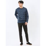 裏起毛チェック クルーネック長袖Tシャツ | TAKA-Q MEN | 詳細画像5