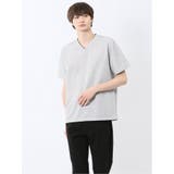 06グレー | ノータベネ/NOTABENE メッシュドビー Vネック半袖Tシャツ | TAKA-Q MEN