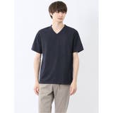 75紺 | ノータベネ/NOTABENE メッシュドビー Vネック半袖Tシャツ | TAKA-Q MEN