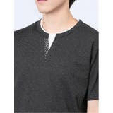 メランジジャージー フェイクキーネック半袖Tシャツ | TAKA-Q MEN | 詳細画像18