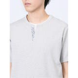 メランジジャージー フェイクキーネック半袖Tシャツ | TAKA-Q MEN | 詳細画像9