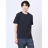 75紺 | ふくれチェック クルーネック半袖Ｔシャツ | TAKA-Q MEN