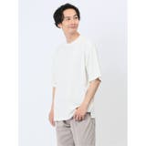 01白 | ケーブルジャガード クルーネック半袖Tシャツ | TAKA-Q MEN