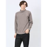 30茶 | ストレッチ起毛 モックネック 長袖Tシャツ | TAKA-Q MEN