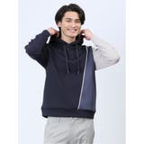 75紺 | SOFT CUSHION 切替長袖プルパーカー | TAKA-Q MEN