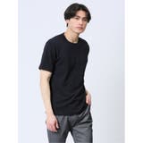 75紺 | ふくれチェック クルーネック半袖Ｔシャツ | TAKA-Q MEN
