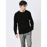 05黒 | ジャガードモール クルーネック長袖Tシャツ | TAKA-Q MEN