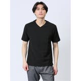 05黒 | タックボーダー Vネック半袖Ｔシャツ | TAKA-Q MEN