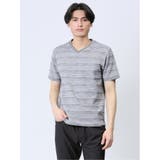 75紺 | タックボーダー Vネック半袖Ｔシャツ | TAKA-Q MEN