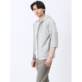 ドビーメッシュ 7分袖パーカー | TAKA-Q MEN | 詳細画像13 