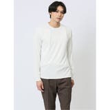 01白 | ケーブルジャガード クルーネック長袖Tシャツ | TAKA-Q MEN