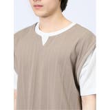 さまになる フェイクレイヤード キーネック半袖Tシャツ | TAKA-Q MEN | 詳細画像30