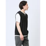 さまになる フェイクレイヤード キーネック半袖Tシャツ | TAKA-Q MEN | 詳細画像4