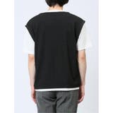 さまになる フェイクレイヤード キーネック半袖Tシャツ | TAKA-Q MEN | 詳細画像7