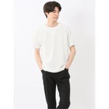 02アイボリー | ドライワッフル キーネック半袖Tシャツ | TAKA-Q MEN