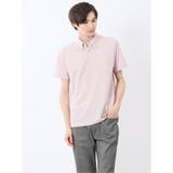 12ピンク | ドビーメッシュ ボタンダウン半袖ポロシャツ | TAKA-Q MEN