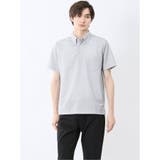70青 | ドビーメッシュ ボタンダウン半袖ポロシャツ | TAKA-Q MEN