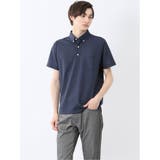 75紺 | ドビーメッシュ ボタンダウン半袖ポロシャツ | TAKA-Q MEN