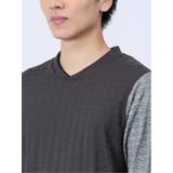 リンクスジャガード千鳥 Vネック長袖Tシャツ | TAKA-Q MEN | 詳細画像8 