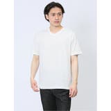 02アイボリー | リンクスパネルボーダー Vネック半袖Tシャツ | TAKA-Q MEN
