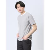 03ライトグレー | さまになる フェイクレイヤード キーネック半袖Tシャツ | TAKA-Q MEN