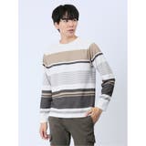 ポップコーンボーダー クルーネック長袖Tシャツ | TAKA-Q MEN | 詳細画像1