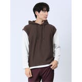 さまになる フェイクレイヤード 長袖プルパーカー | TAKA-Q MEN | 詳細画像1 