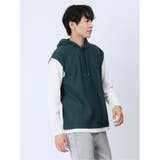 さまになる フェイクレイヤード 長袖プルパーカー | TAKA-Q MEN | 詳細画像14 