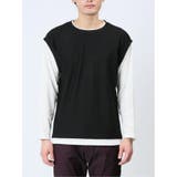 さまになる フェイクレイヤード クルーネック長袖Tシャツ | TAKA-Q MEN | 詳細画像5
