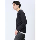 さまになる フェイクレイヤード キーネック長袖Tシャツ | TAKA-Q MEN | 詳細画像2 