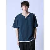 70青 | KAITEKI+ キーネック半袖Tシャツ&タンクトップ アンサンブル | TAKA-Q MEN