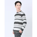 ポップコーンボーダー クルーネック長袖Tシャツ | TAKA-Q MEN | 詳細画像15