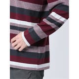 ランダムボーダー フェイクVネック長袖Tシャツ | TAKA-Q MEN | 詳細画像9 