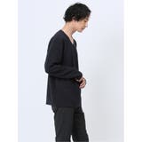 ジオメトリックジャガード フェイクVネック長袖Tシャツ | TAKA-Q MEN | 詳細画像14