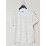メッシュボーダー フェイクVネック半袖Tシャツ | TAKA-Q MEN | 詳細画像10