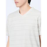 メッシュボーダー フェイクVネック半袖Tシャツ | TAKA-Q MEN | 詳細画像19