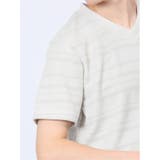 メッシュボーダー フェイクVネック半袖Tシャツ | TAKA-Q MEN | 詳細画像20